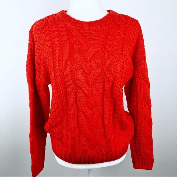 NWT One A Chenille Cable Knit  Crew Neck Sweater Sz Small P - Picture 1 of 16